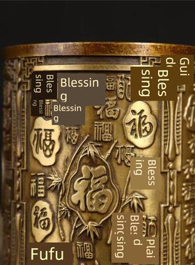 采购产品黄铜雕刻白富笔架办公室创意桌面纯铜装饰品研究金属工艺