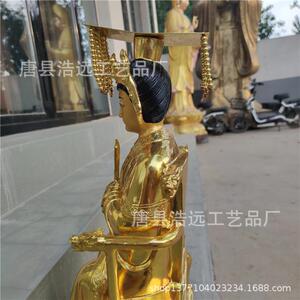 纯铜碧霞元君-贴金泰山奶奶神像-铜雕铸造泰山府君神像