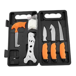 现货多功能不锈钢渔刀套装生鱼片刀开瓶盖户外露营猎刀套装带提箱