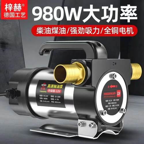 电动抽油泵柴油12v24V220V通用抽水泵抽油小型加油抽油机器
