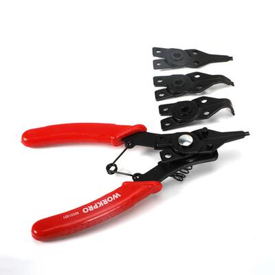 万克宝（WORKPRO）5件套卡簧钳6寸可换头卡环钳挡圈钳W031301