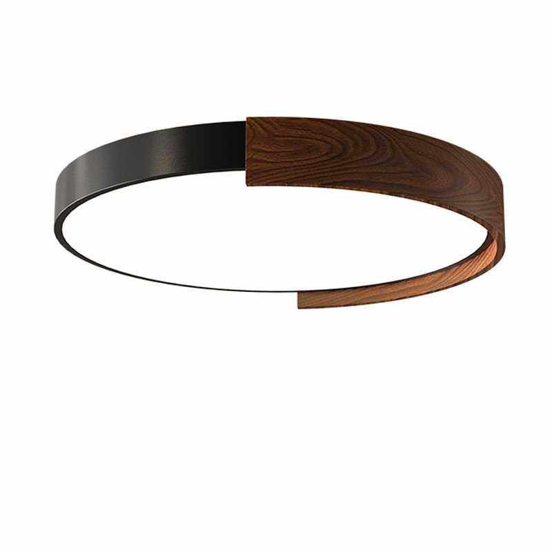 卧室卧房间灯寂主护眼木色吸顶灯胡桃侘风书房复古古风灯具中圆形,家装灯饰光源,智能吸顶灯,淘宝优惠券,粉丝福利购,淘宝优惠卷