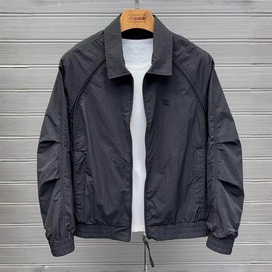 2026春季潮流高级感翻领夹克男时尚宽松显瘦百搭休闲工装上衣外套