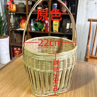 广西手工竹编纳制品织鸡篮竹篓面包篮厨房收手提水果编tb-95991篮