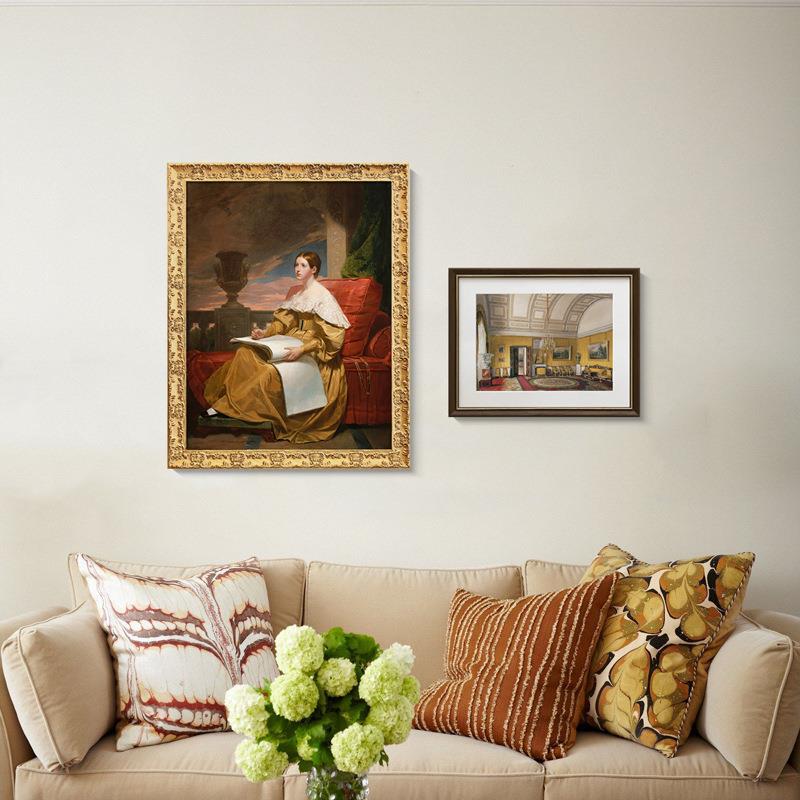 缪斯女神法式轻奢复古装饰画关客厅玄古典端欧式像人挂画RLP高酒