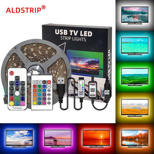led灯条 5050灯带套装 5V30灯滴胶流光溢彩灯条 USB电视背景灯
