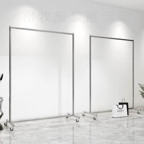 服装店展示架落地式不锈钢买手店移动轮字挂衣架中岛架女装店货架