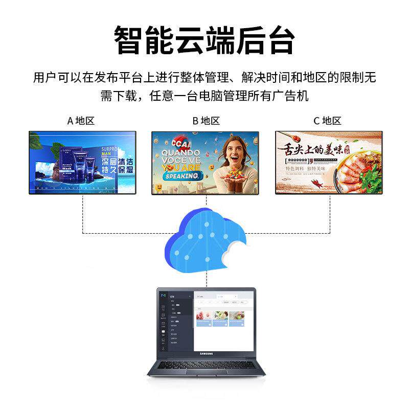索速65寸壁挂电容屏触摸显示器安卓触摸广告机壁挂触控查询一体机