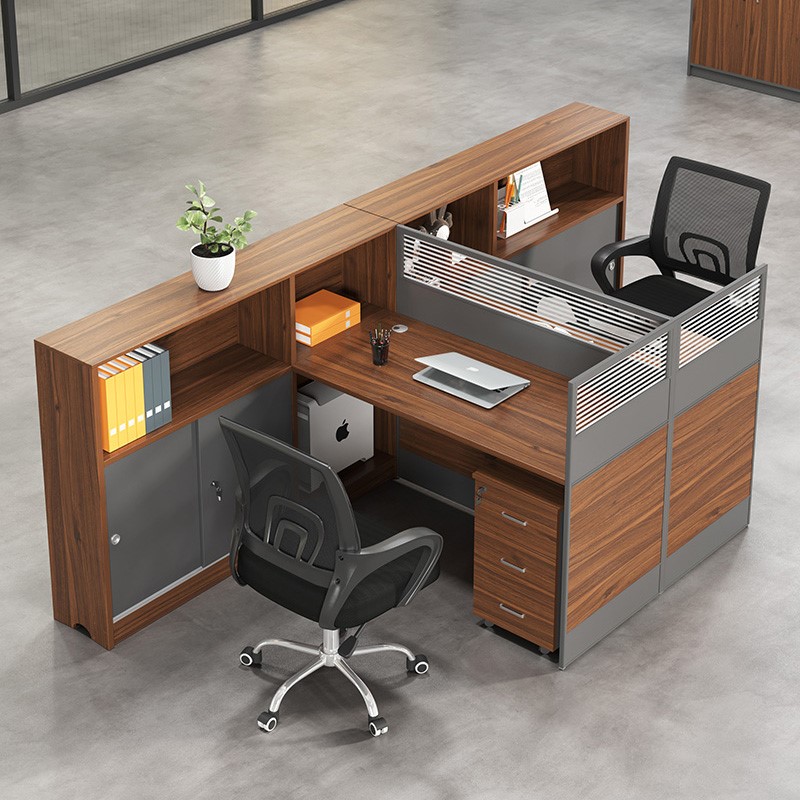 职员办公桌简约现代财务卡座四人工位办公室办公桌椅组合办公家具