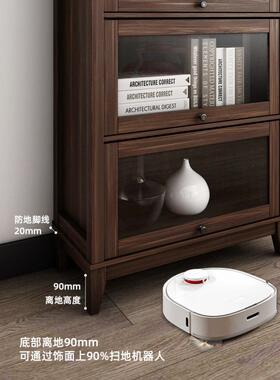 美式璃物门SG08书柜落地靠墙置架卧室收纳柜物柜家玻用储飘窗书橱