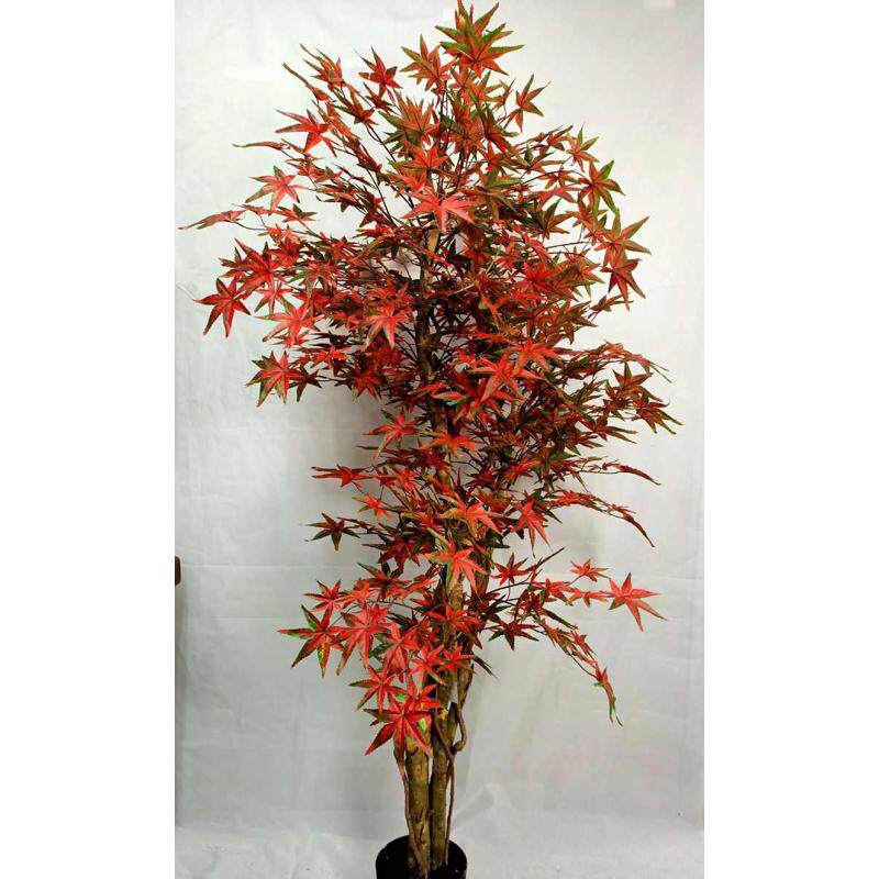 假盆栽装饰假仿真绿假植树塑料盆景盆摆件枫树仿真红枫摘花植物花