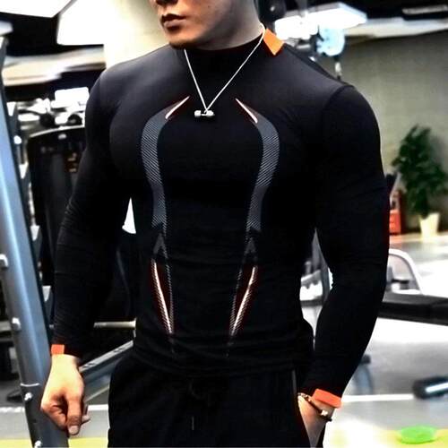 Shirt Print Quick Dry Sports Quick Dry Mens Sports Training