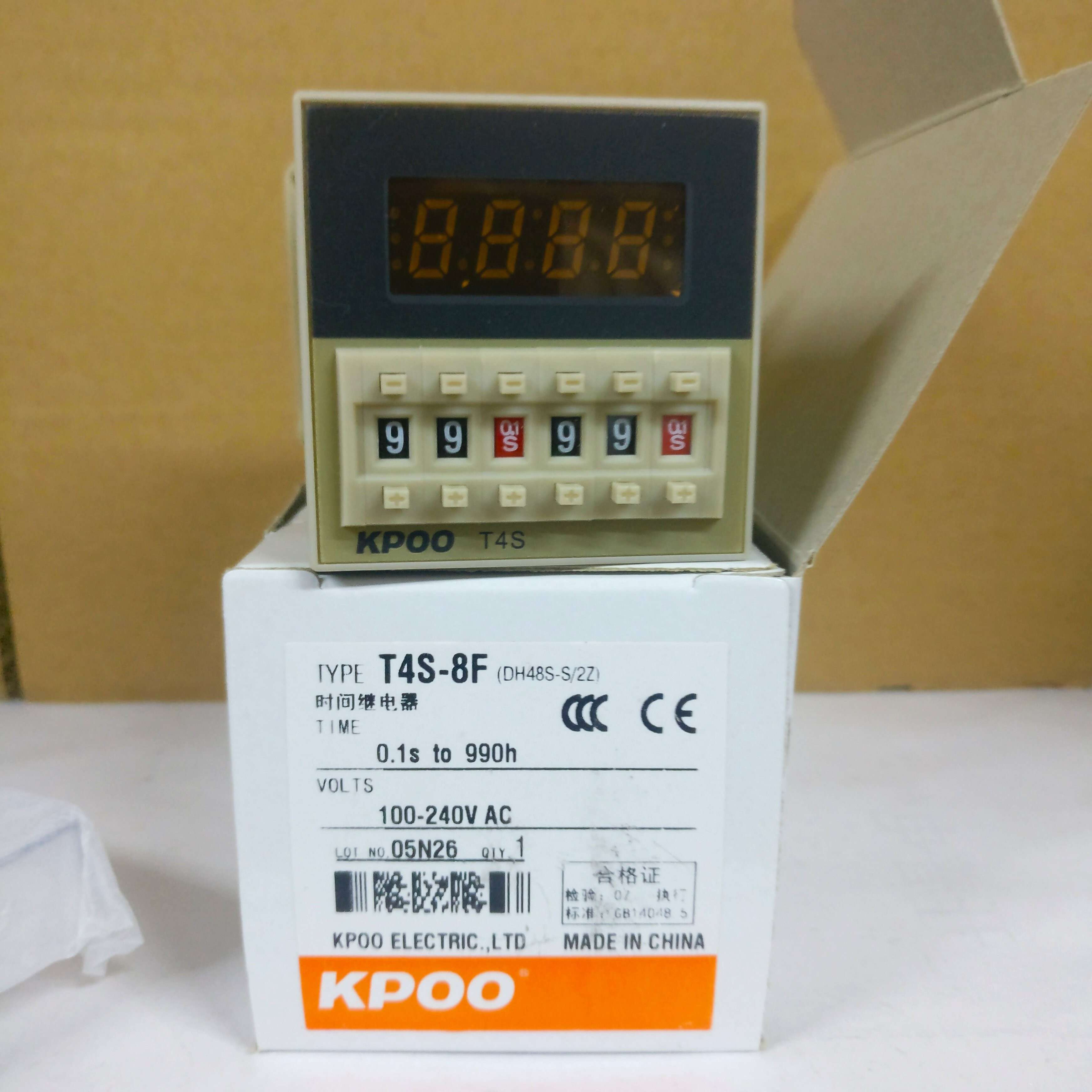 开普KPOO 双设定循环数显时间继电器 T4S-8F (DH48S-S/2Z) 双触点