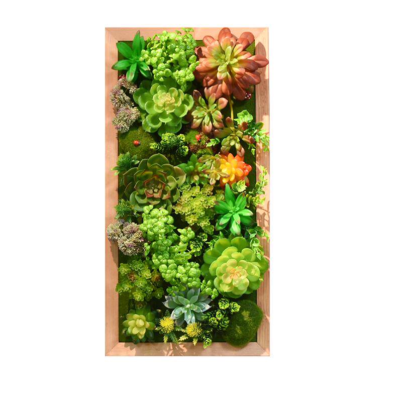 仿真植物墙墙饰仿真多肉装饰框北欧植物壁挂墙壁挂墙背景墙鹿头