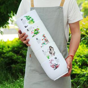 仿陶瓷花盆加厚塑料大号白牡丹盆栽盆子圆形君子兰盆耐用造型