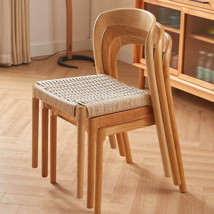 编绳餐椅实木组合北欧风格简约家用餐厅椅子靠背椅书房小户型舒适,住宅家具,餐椅,淘宝优惠券,粉丝福利购,淘宝优惠卷