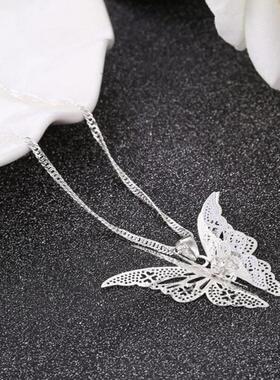 hollow butterfly necklace Female choker 蝴蝶项炼翅膀吊坠饰品