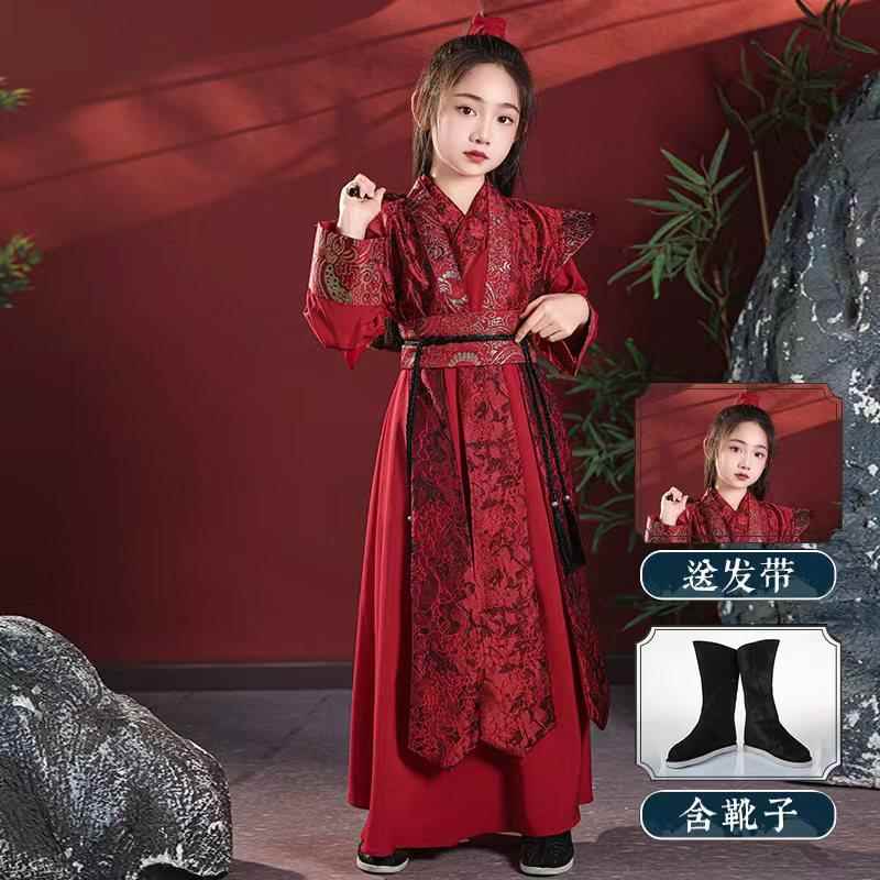 高档儿童服女童花木兰装侠仙女孩剑客服飞鱼c汉os侠客古装演出服