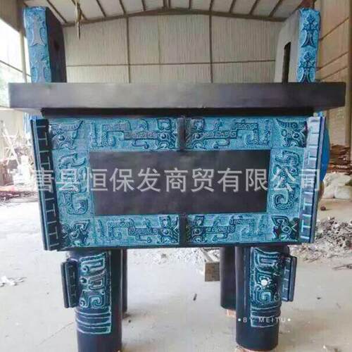3342户露铜天鼎仿古四铜足大型鼎雕塑公司铸铜外鼎雕塑装饰品摆件