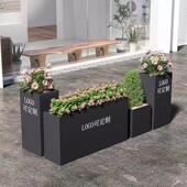 花箱室内户外商业街咖啡馆铁艺花盆长方形花盆隔断围栏花坛花槽