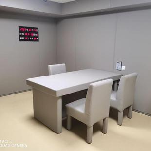 需定制谈话室软包桌椅组合防撞软包问询桌椅留置室办案区阻燃被谈