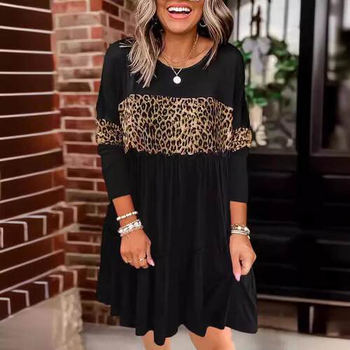 Women's printed pullover long sleeved jumpsuit