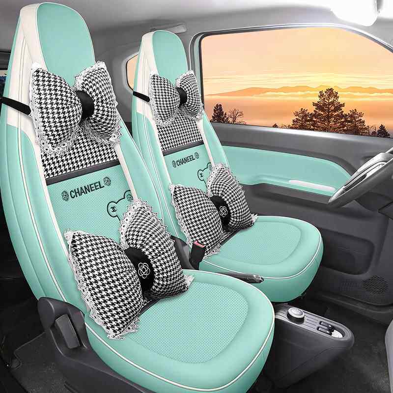 五菱MINI千鸟格专车专用汽车坐垫四季一车一版男女全包纯电动座套