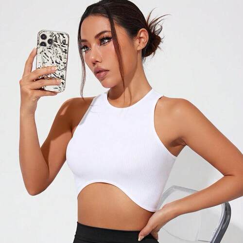 Tight fitting and moisture wicking white women's sports