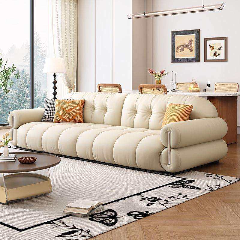 高端休闲沙发客厅真皮沙发复古轻奢大小户型组合沙发直排皮艺沙发