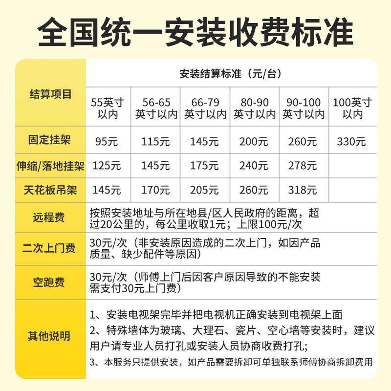 【全国上门电视支架安装服务】挂架/伸缩/吊架/推车等上墙打孔