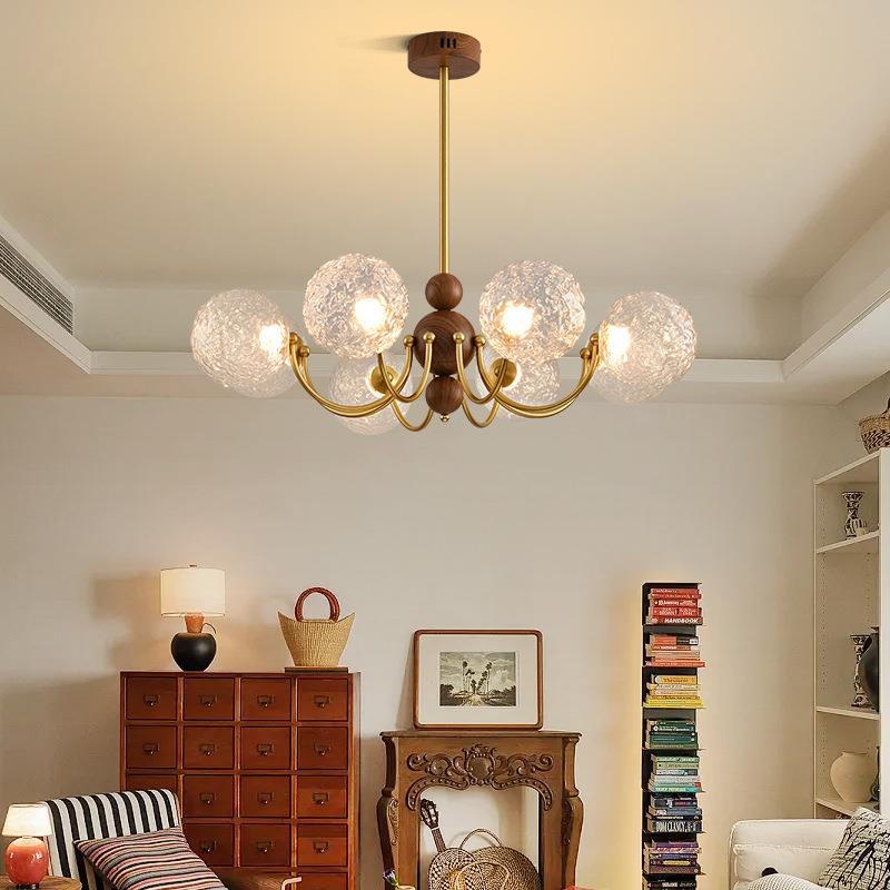 美式轻奢卧室灯现代简约法式客厅吊灯新中式餐厅魔豆玻璃球灯具
