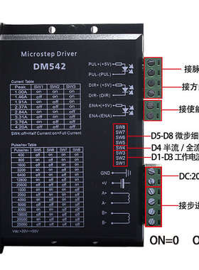 .步进dm542m57byg250b25600细分套装电机57.包驱动器2n156mm长/
