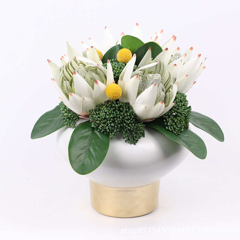 花玄关摆设茶几花花样假现代装饰新板房仿真花艺客厅摆件餐桌中式