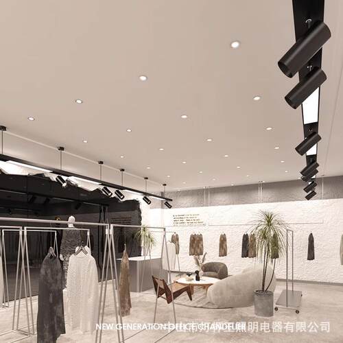店铺商用轨道射灯led长条灯展厅服装店射灯超市健身房条形办公灯