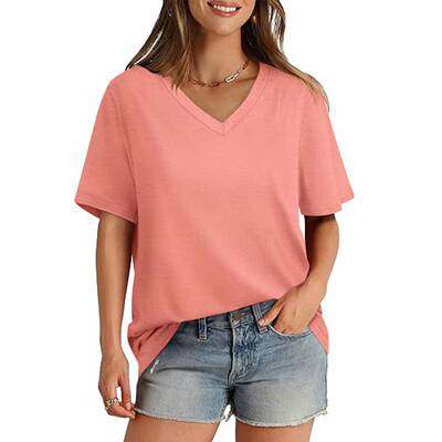 Womens Shirts V Neck Sleeve Casual Tees Tops 2025 Trending
