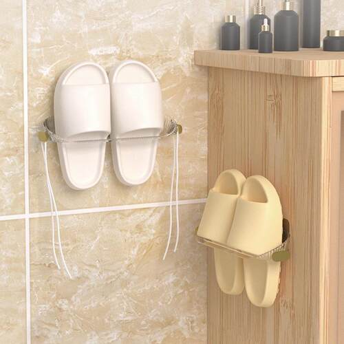 Luxury Non-Drilling Slipper Rack Bathroom Storage Shelf Shoe