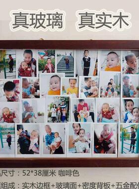 家庭照片墙老式玻璃相框挂墙 家庭客厅装饰大全家福多张照片裱框