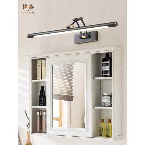 新款直销全铜美式浴室镜前灯led镜灯卫生间镜柜专用免打孔防水化