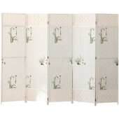 7W中式 屏风隔断客厅家用卧室折叠移动简约折屏藤编布艺饭店美容遮