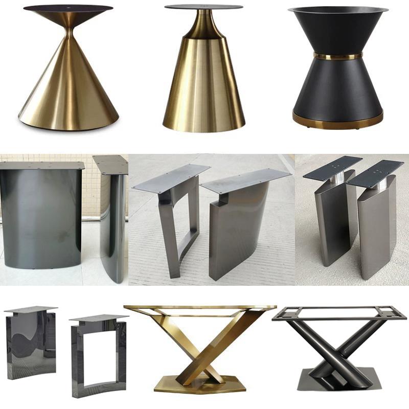 岩板餐桌桌架不锈钢桌子腿支架金属桌脚碳素钢桌腿碳素钢圆桌桌脚