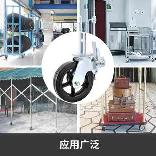 工厂6寸8寸橡胶万向手推车静音鹰架橡胶万向脚轮重型优质带刹车