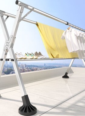 不锈钢晾衣架落地折叠伸缩晒衣架双杆晒被阳台挂衣架晾衣杆X型