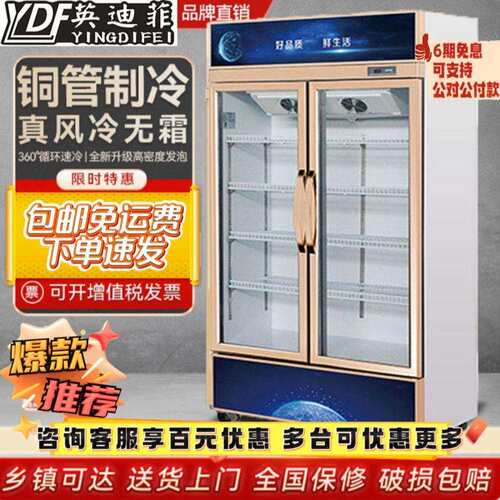 大容量保鲜展示柜啤酒厂蔬菜饮料展示柜单双三门超市便利店保鲜柜
