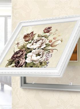 欧电表箱装画免打孔遮挡电饰闸电盒子厅客挂画可推拉式电箱配CEI