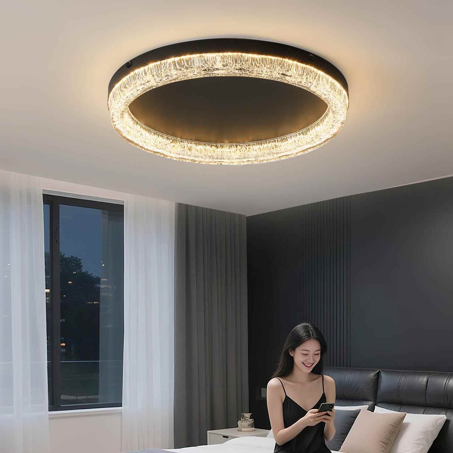 卧室吸顶灯2025年新款轻奢极简时尚艺术氛围感书房间中山灯具536L