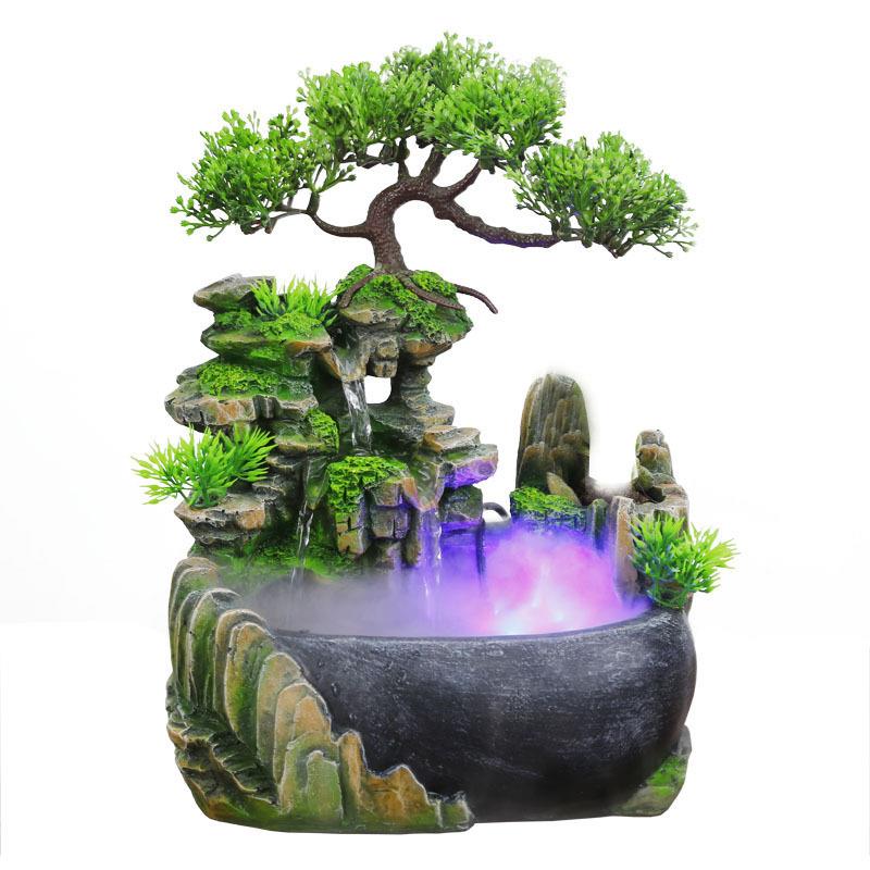 厂家货源义乌小商品树脂工艺品小假山流水摆件创意微景观L20