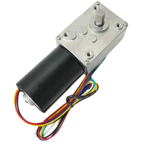 5840-3650直流无刷减速可调速电机涡轮蜗杆带刹车马达12V24自锁型