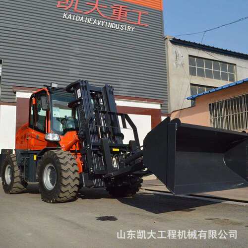 仓库装卸搬运叉车一体式升降搬运堆高装卸车2吨吨越野叉车四驱