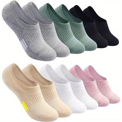 Women Casual Summer Pairs Simple Boat Socks, Invisible