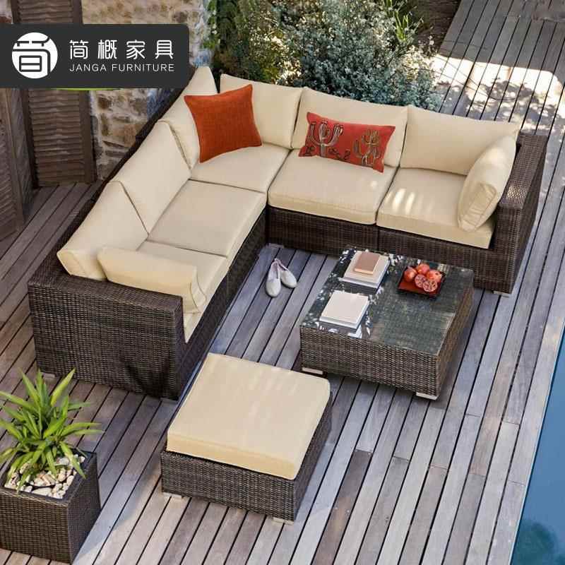 户外庭院写心字椅楼会区销售中圆形沙发室外861藤洽谈大型组合沙